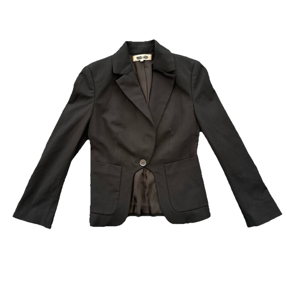 Diane Von Furstenberg Black Blazer Funky Cut Size 4 Structured